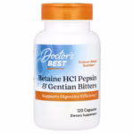 Doctor’s Best Betaine HCl Pepsin & Gentian Bitters 120 capsules bottle