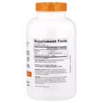 Supplement facts panel for Doctor’s Best Betaine HCl Pepsin & Gentian Bitters 360 capsules