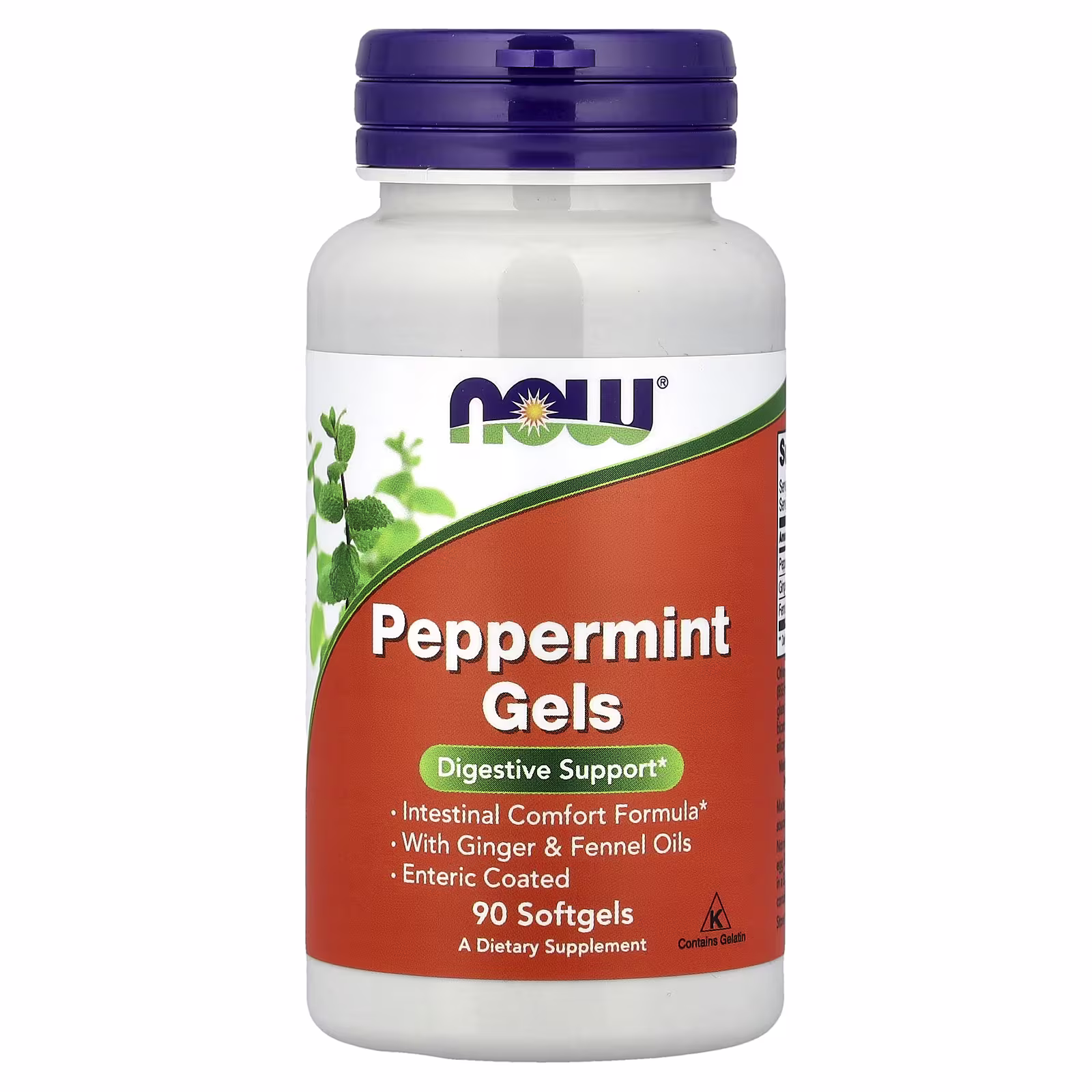 NOW Foods Peppermint Gels 90 Softgels NOW Foods Peppermint Gels 90 softgels bottle NOW Foods Peppermint Gels