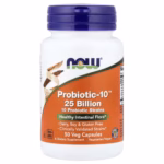 NOW Foods Probiotic‑10 25 Billion 50 Veg Capsules front bottle image
