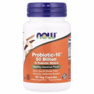 NOW Foods Probiotic‑10 50 Billion supplement bottle