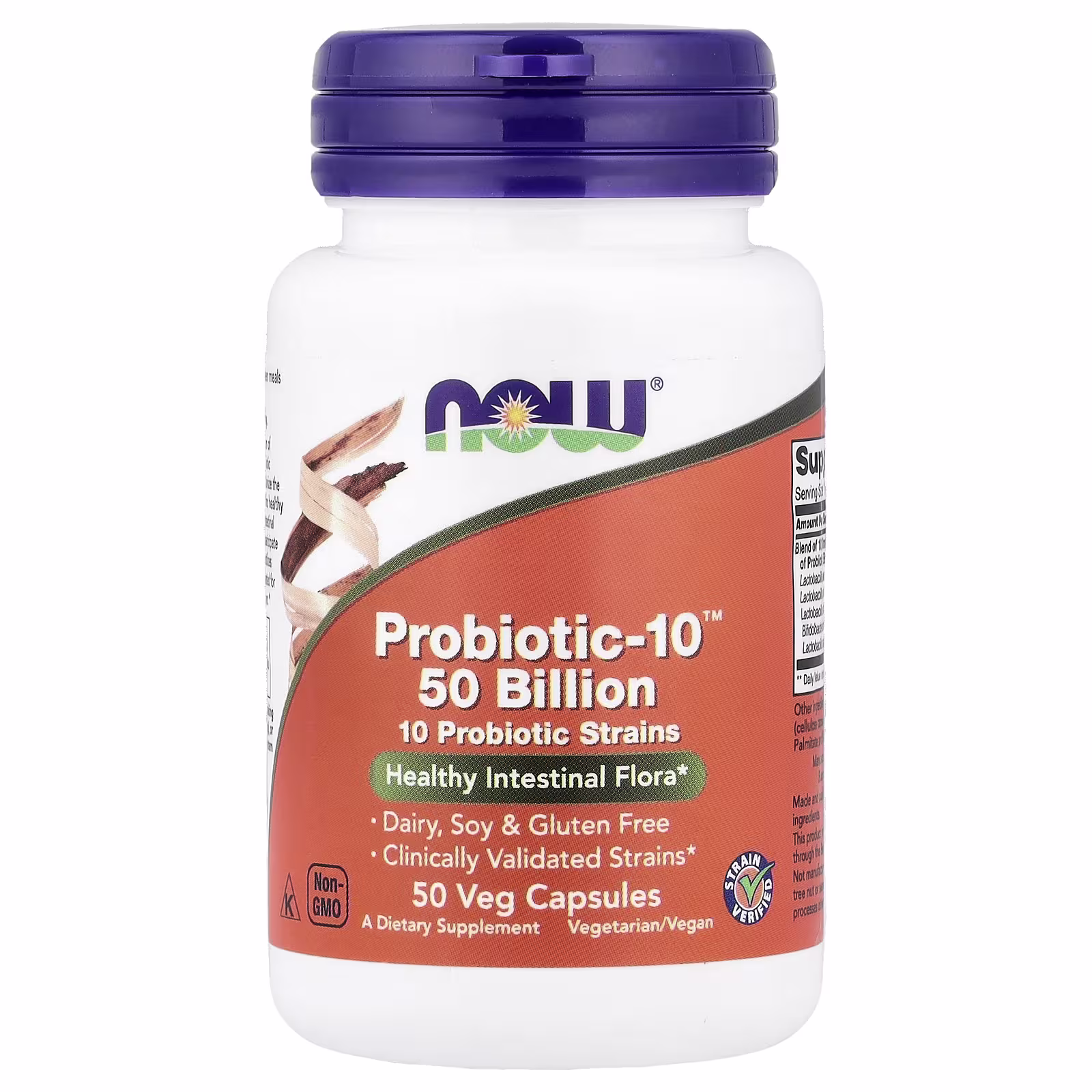 NOW Foods Probiotic‑10 50 Billion NOW Foods Probiotic‑10 50 Billion supplement bottle