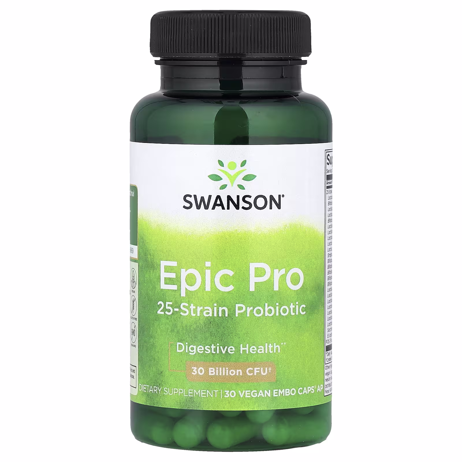 Swanson Epic Pro 25-Strain Probiotic – 30 Billion CFU – 30 Veg Caps Swanson Epic Pro 25-Strain Probiotic