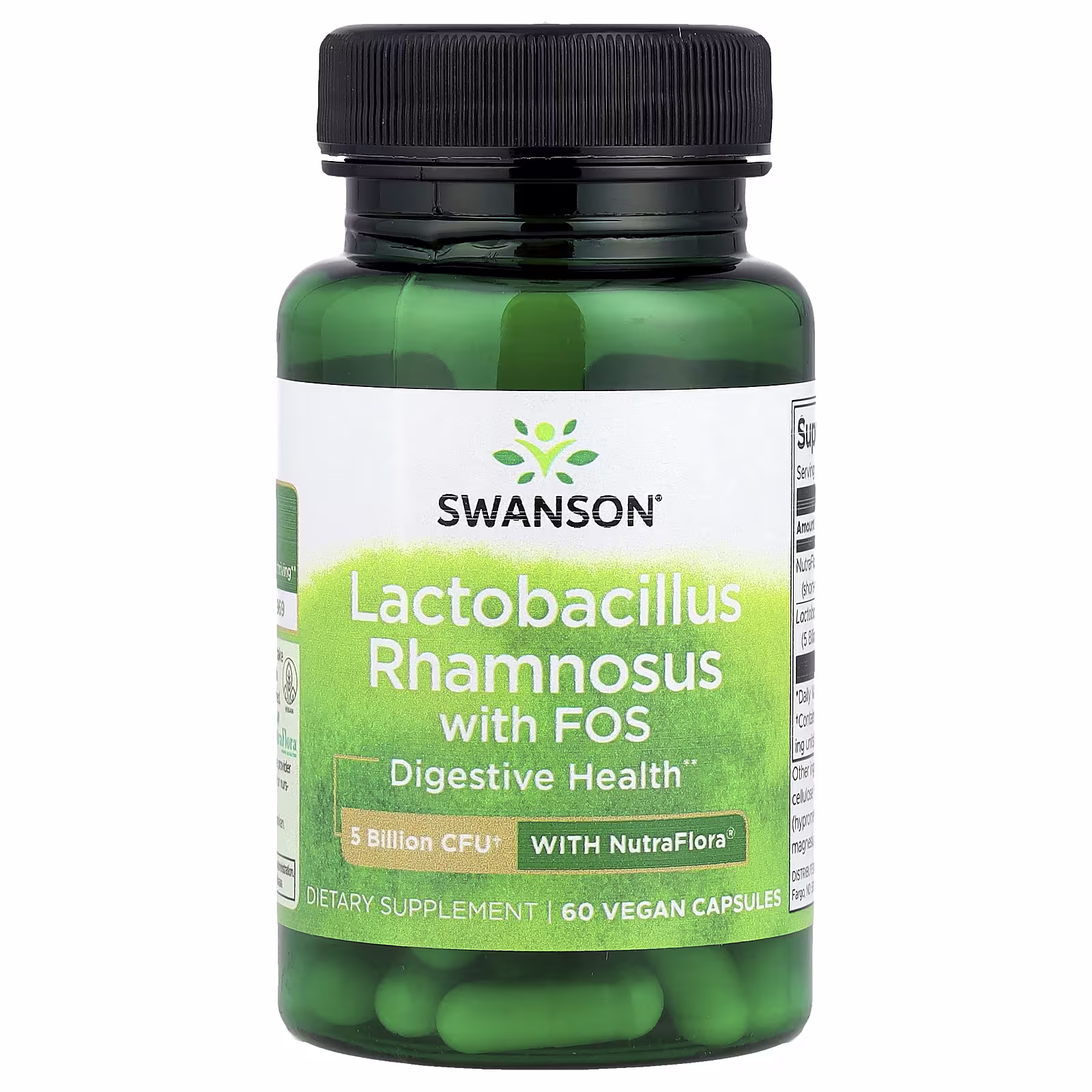 Swanson Lactobacillus Rhamnosus with FOS – 5 Billion CFU – 60 Veg Caps Swanson Lactobacillus Rhamnosus with FOS